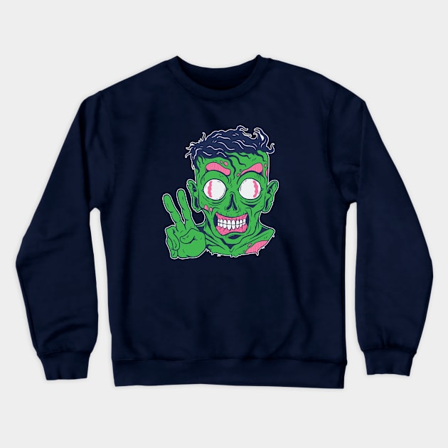 Funny Zombie Monster Cartoon Crewneck Sweatshirt by SLAG_Creative